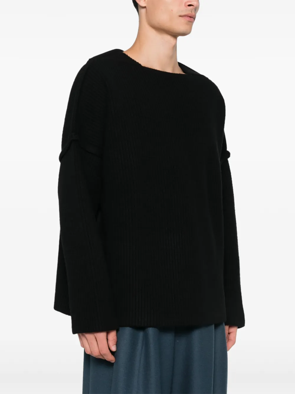 Jil Sander Geribbelde sweater Zwart