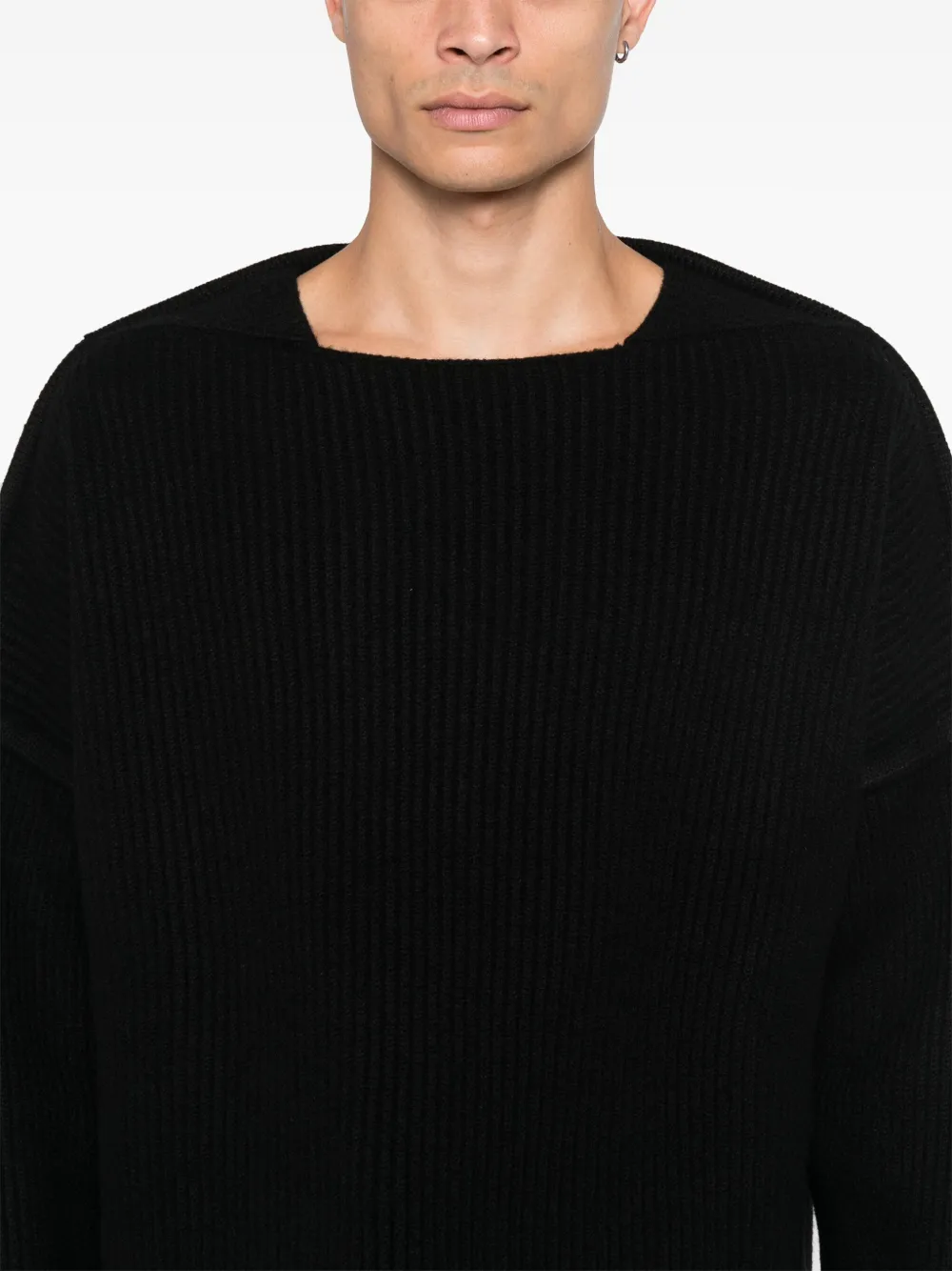 Jil Sander Geribbelde sweater Zwart