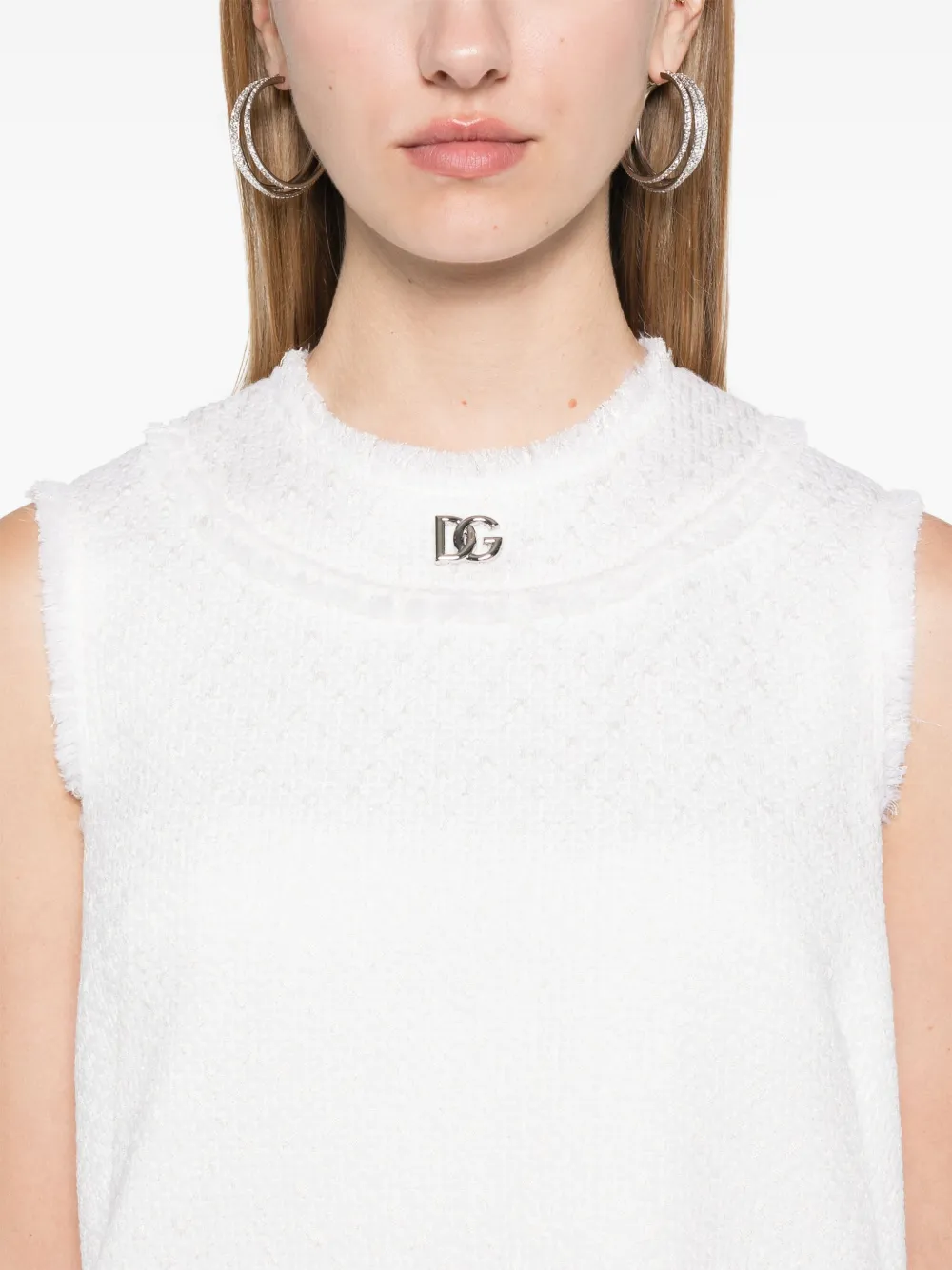Dolce & Gabbana Mini-jurk met logoplakkaat Wit