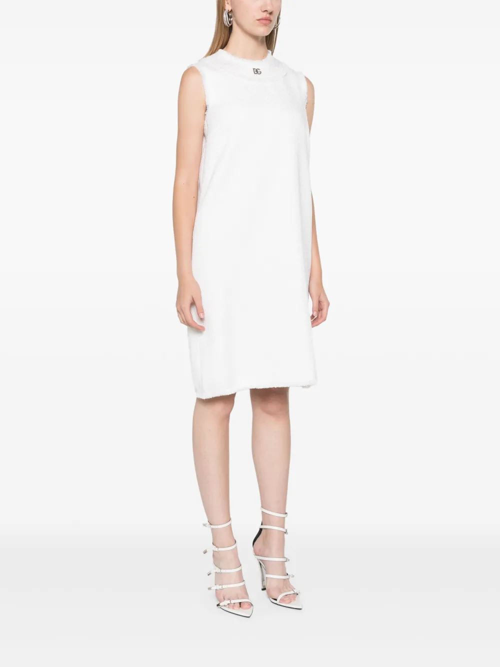 Dolce & Gabbana Mini-jurk met logoplakkaat Wit