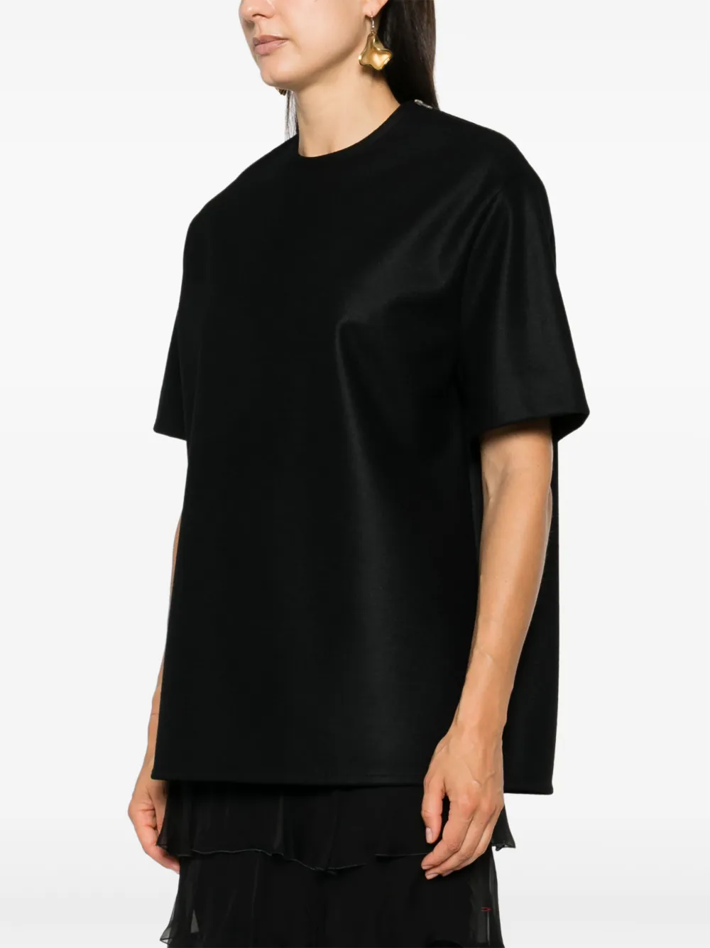 Jil Sander Wollen T-shirt Zwart