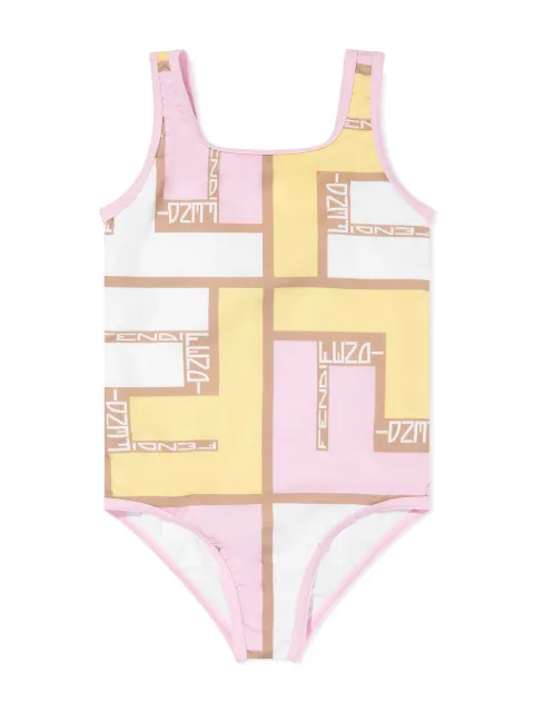 Fendi Kids traje de baño con logo estampado