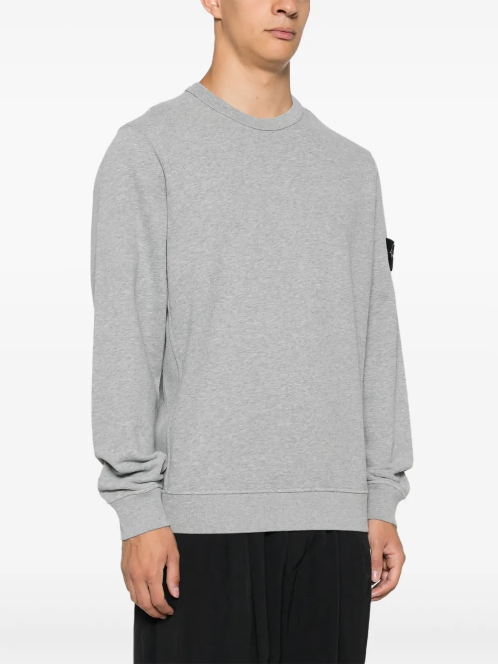 Stone Island Organic-cotton Fleece Sweatshirt In Grey