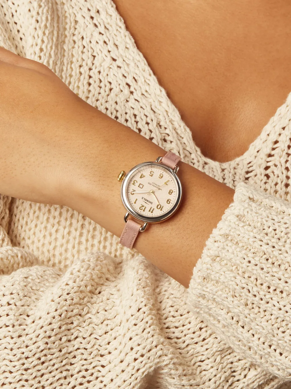 Shinola The Birdy horloge - Roze