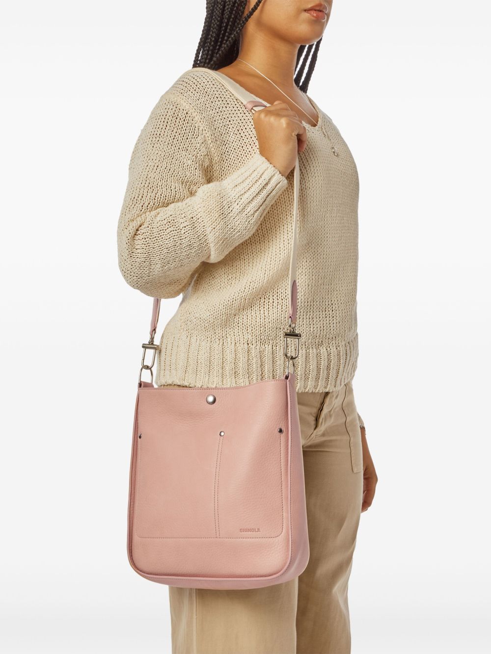 Shinola Leren crossbodytas - Roze