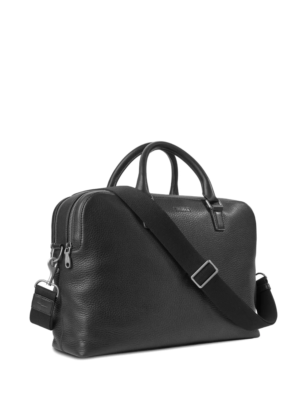 Shinola Leren aktetas met handvat Zwart