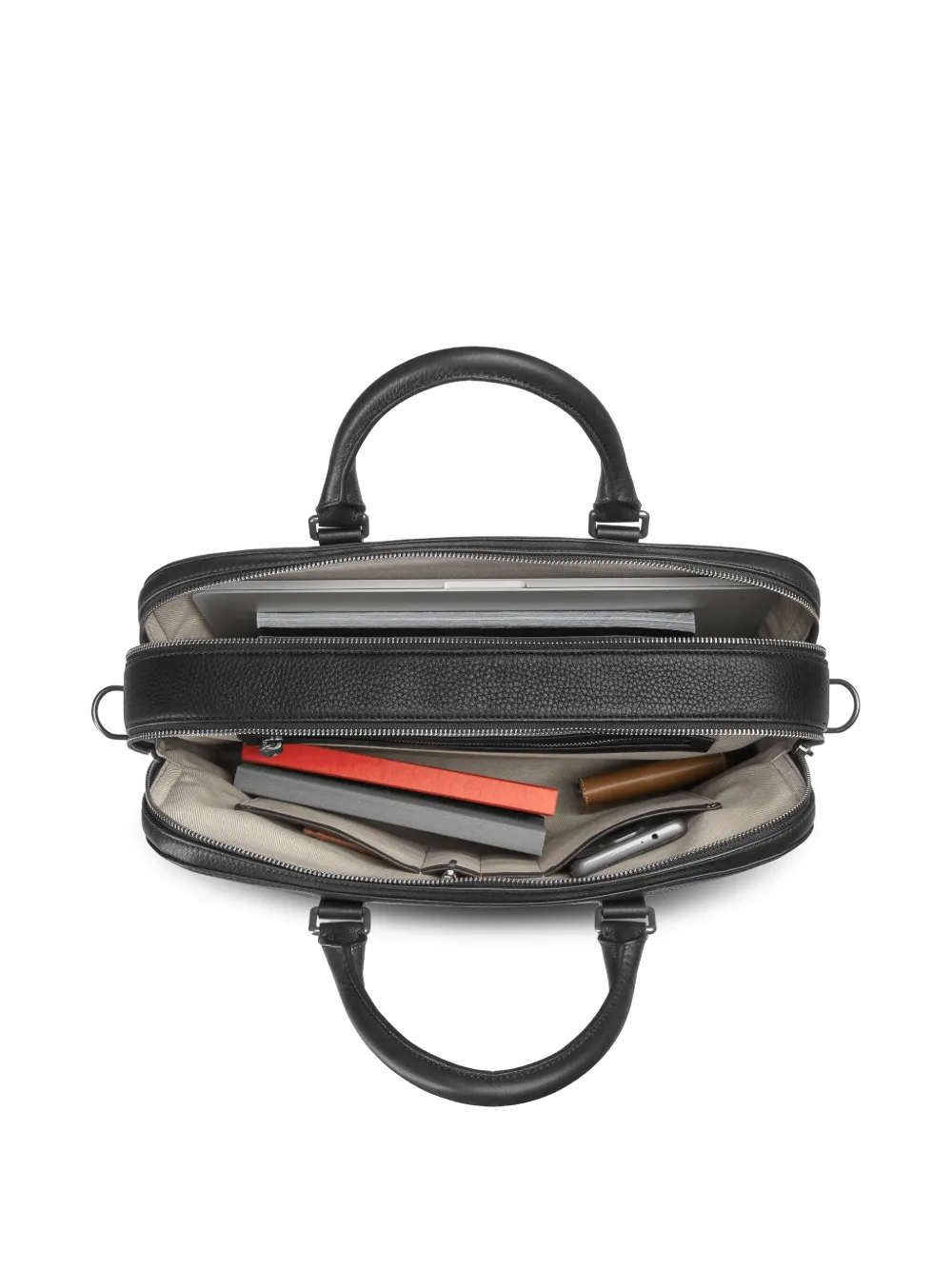Shinola Leren aktetas met handvat Zwart