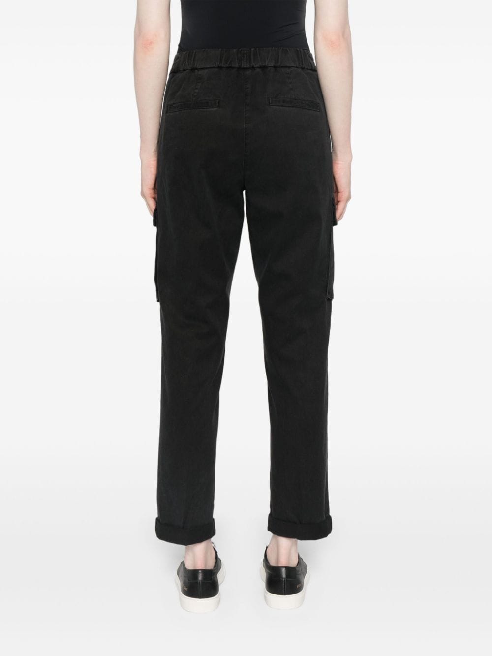 Shop Peserico Tapered Cargo Pants In Black