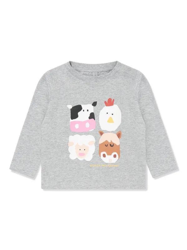 Stella McCartney Kids アニマルプリント Tシャツ | グレー | FARFETCH JP