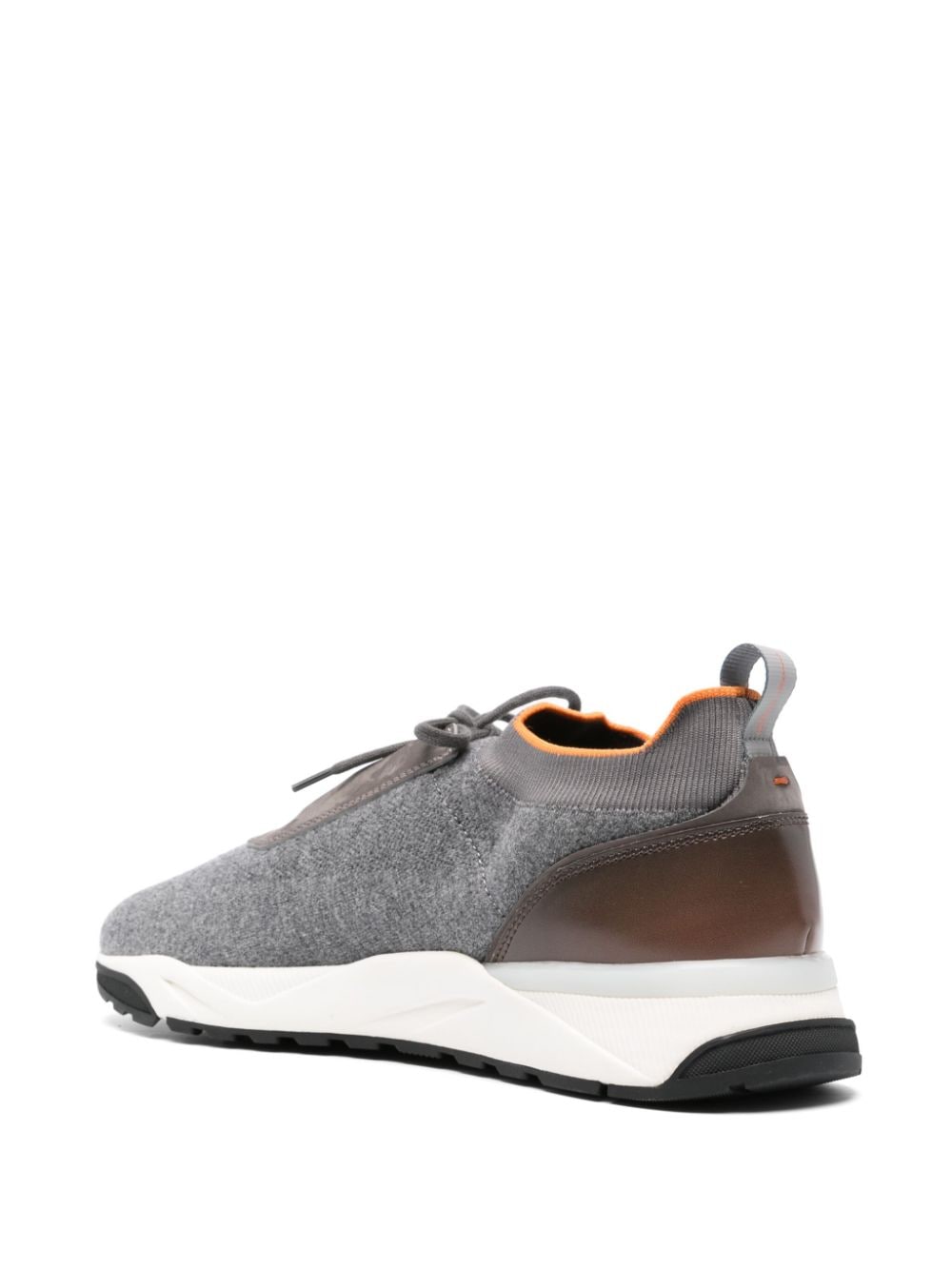 Shop Santoni Knitted Sneakers In Grey