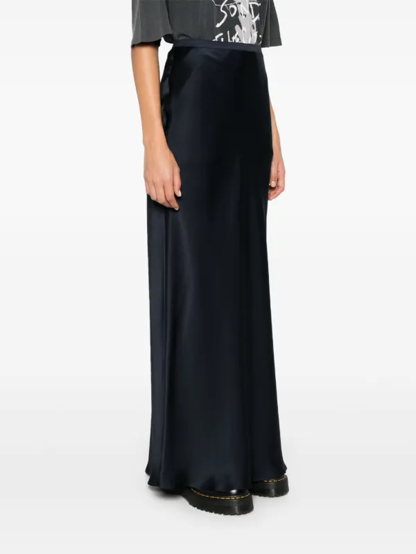 ANINE BING Silk Midi Skirt | Blue | FARFETCH AU
