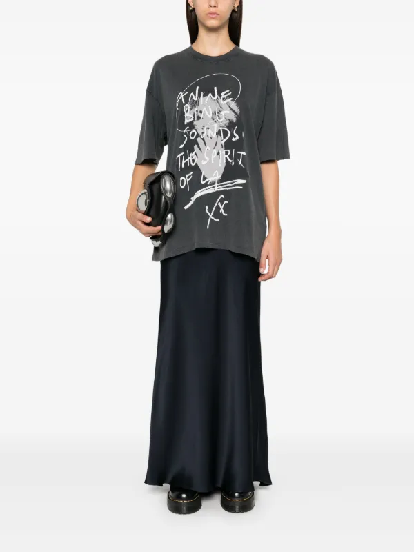 ワンピース ANINE BING Women Mid Skirts 25PA0210321BLK26 BLACK Black ANINE BING Bar Silk Maxi Skirt | Shopbop