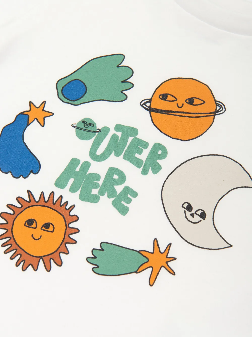 Stella McCartney Kids T-shirt met ruimteprint Wit