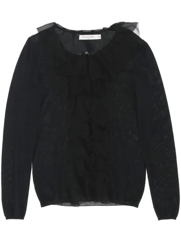 Christian Dior Pre-Owned 2010s Ruffled Jumper Black