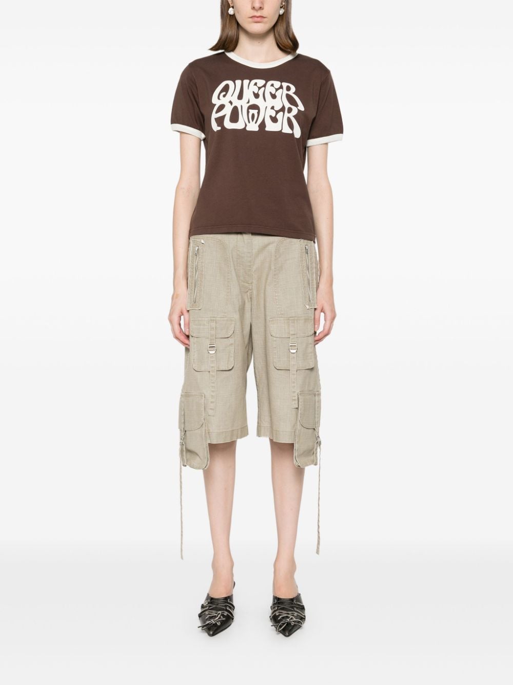 Shop Ludovic De Saint Sernin Queer Power T-shirt In Brown