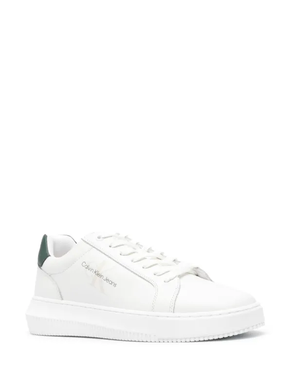 Calvin klein white leather shoes on sale