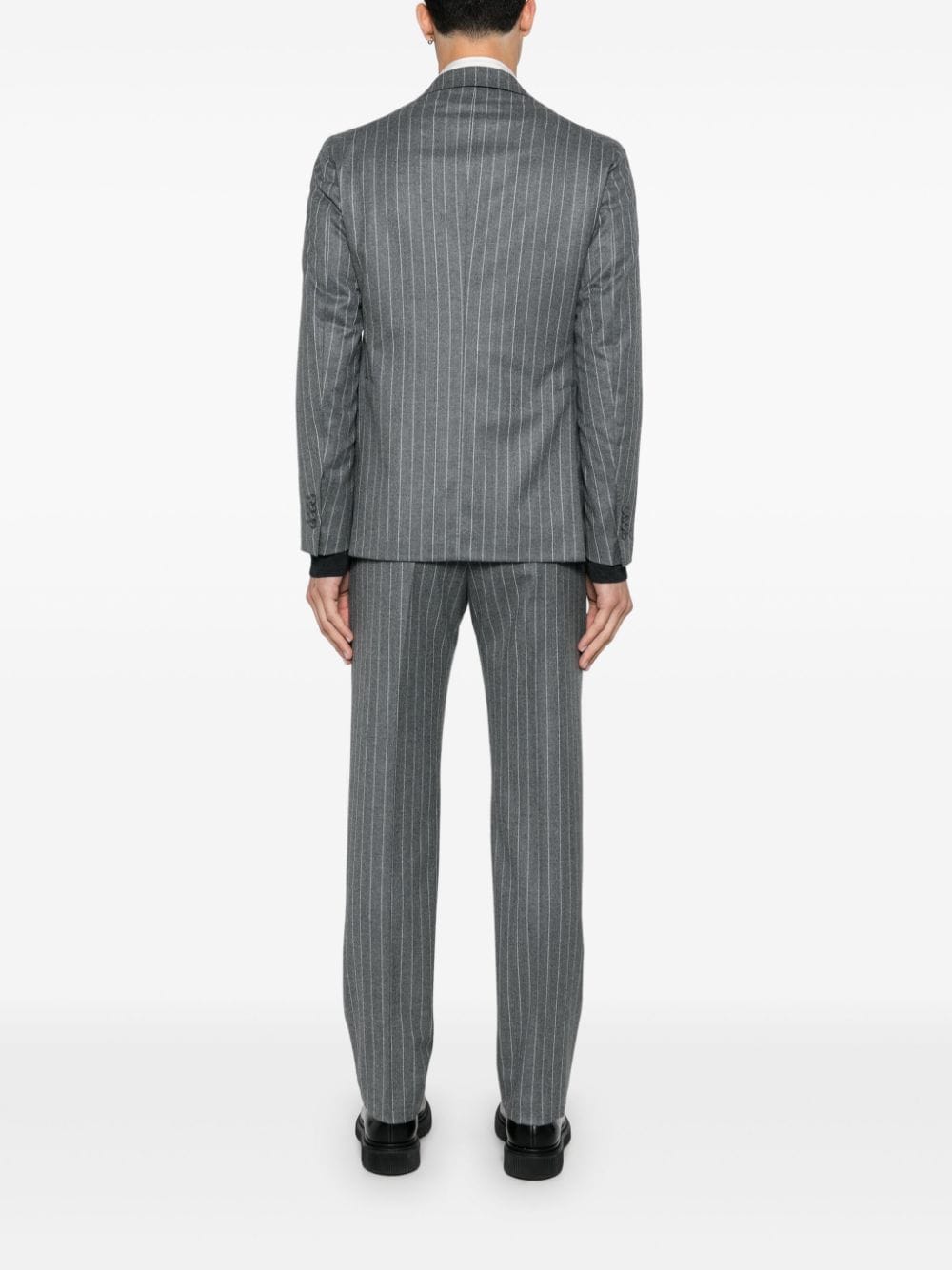 Shop Tagliatore Stripe-pattern Suit In Grey