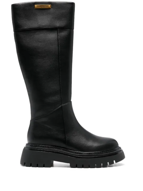TWINSET logo plate high boots