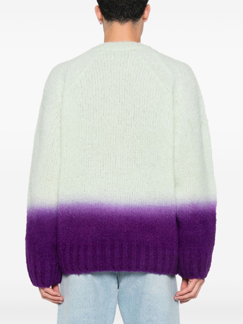 Shop Sacai Ombré-effect Sweater In Green