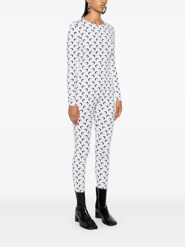 MARINE SERRE Crescent moon WHITE 袋付き Recycled Moon Jersey Stirrup Leggings • Marine Serre