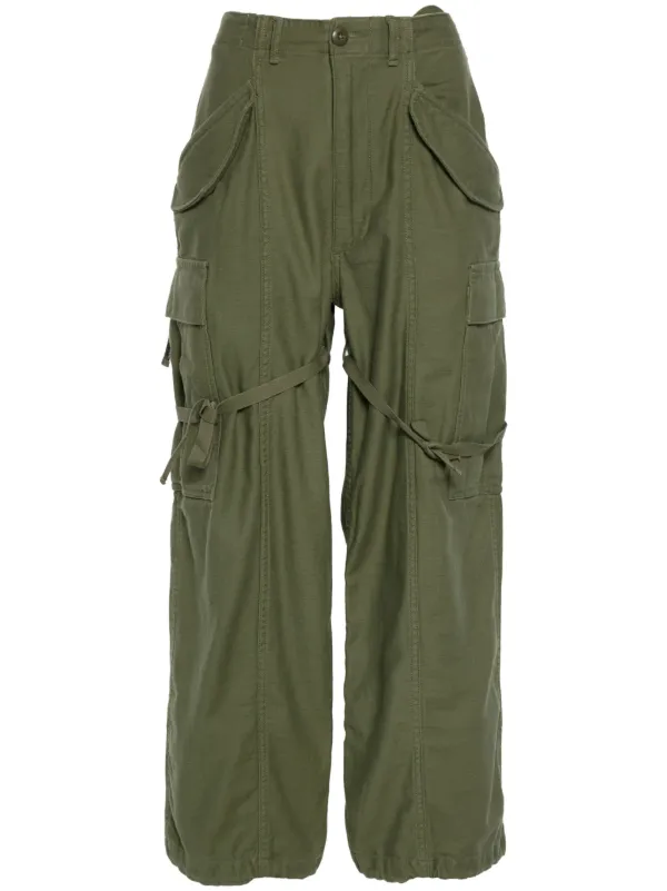 R13 Cotton Cargo Trousers in Green