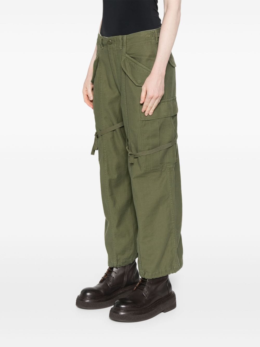 Shop R13 Cotton Cargo Trousers In Green