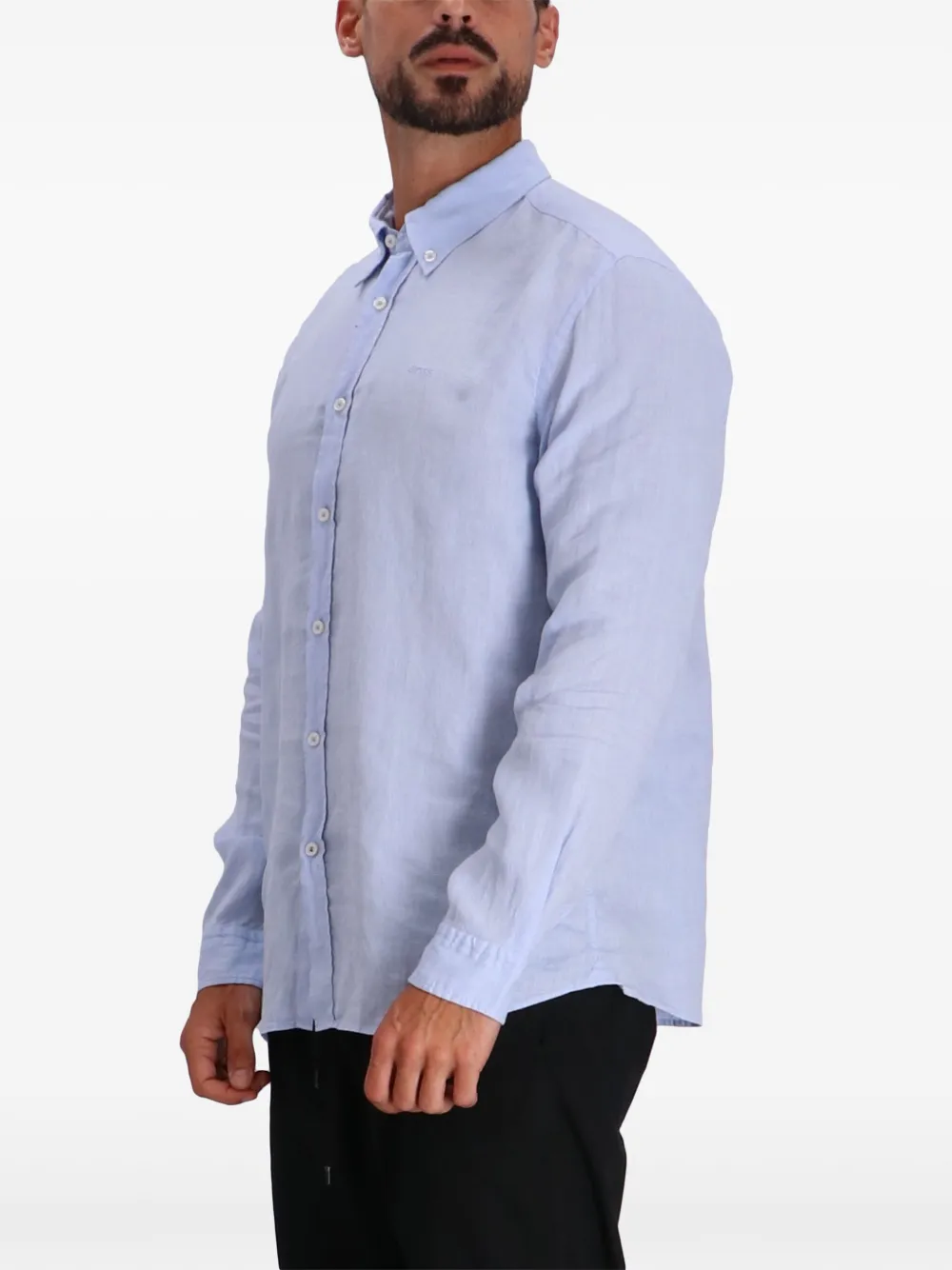 BOSS Overhemd met geborduurd logo Blauw