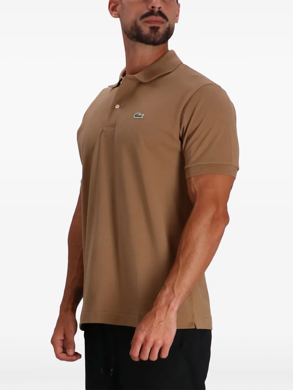 Lacoste Poloshirt met patch Bruin
