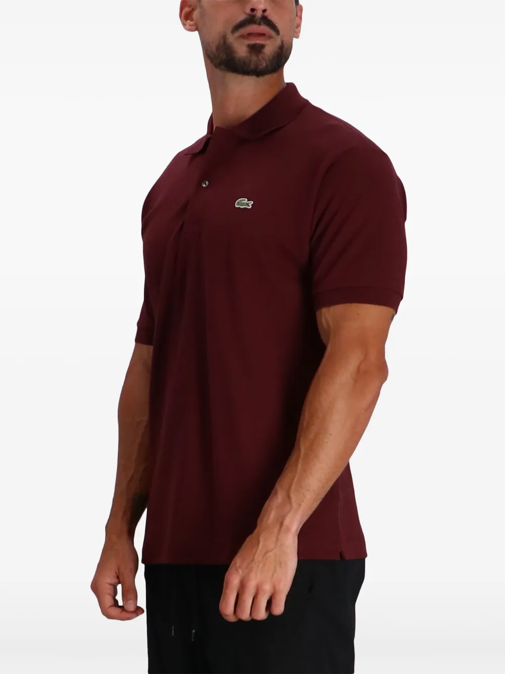Lacoste Poloshirt met patch Rood