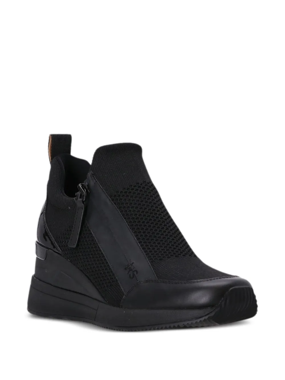 Black wedge sneakers top