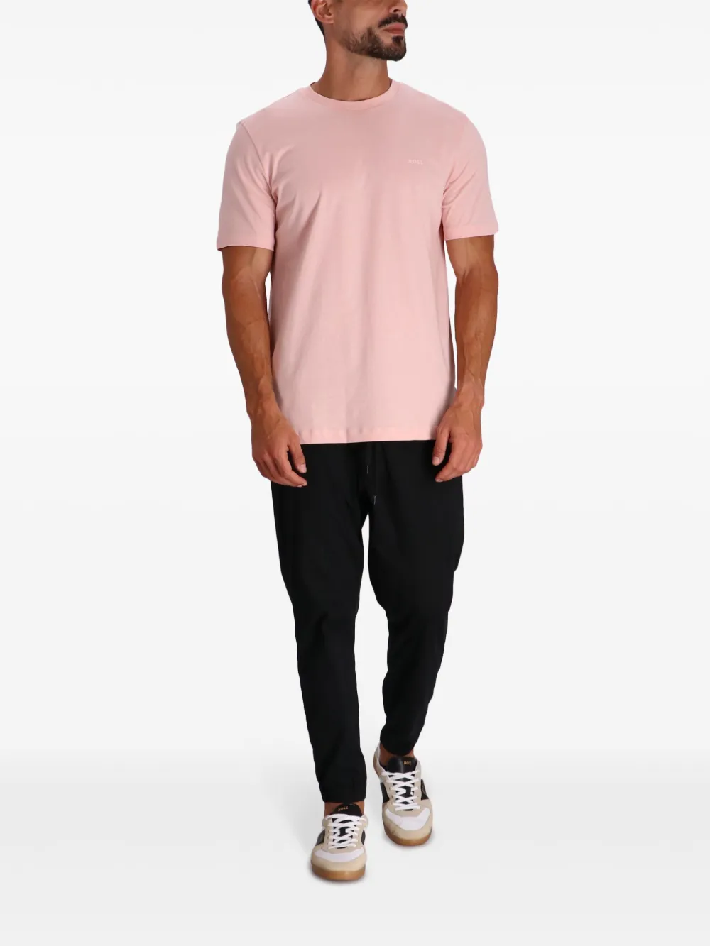 BOSS T-shirt met logo - Roze