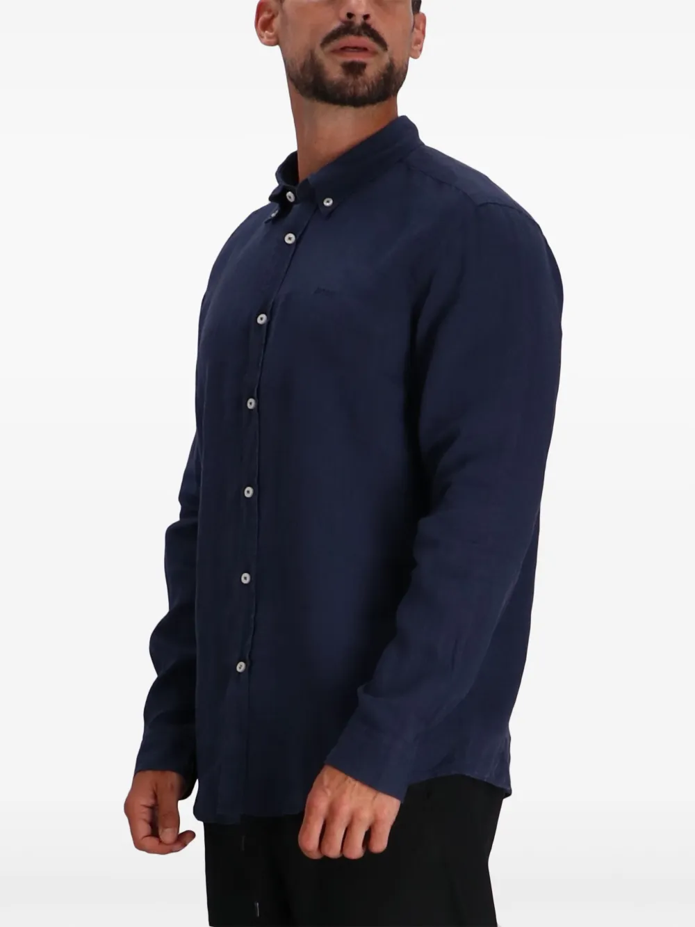 BOSS Overhemd met geborduurd logo Blauw