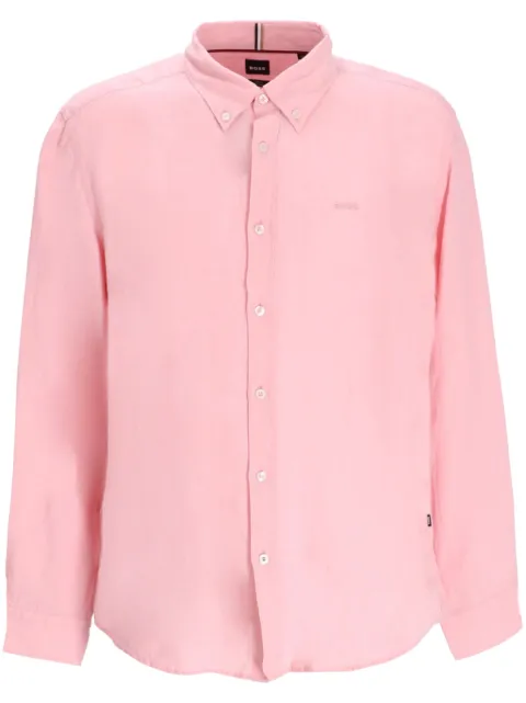 BOSS logo-embroidered shirt