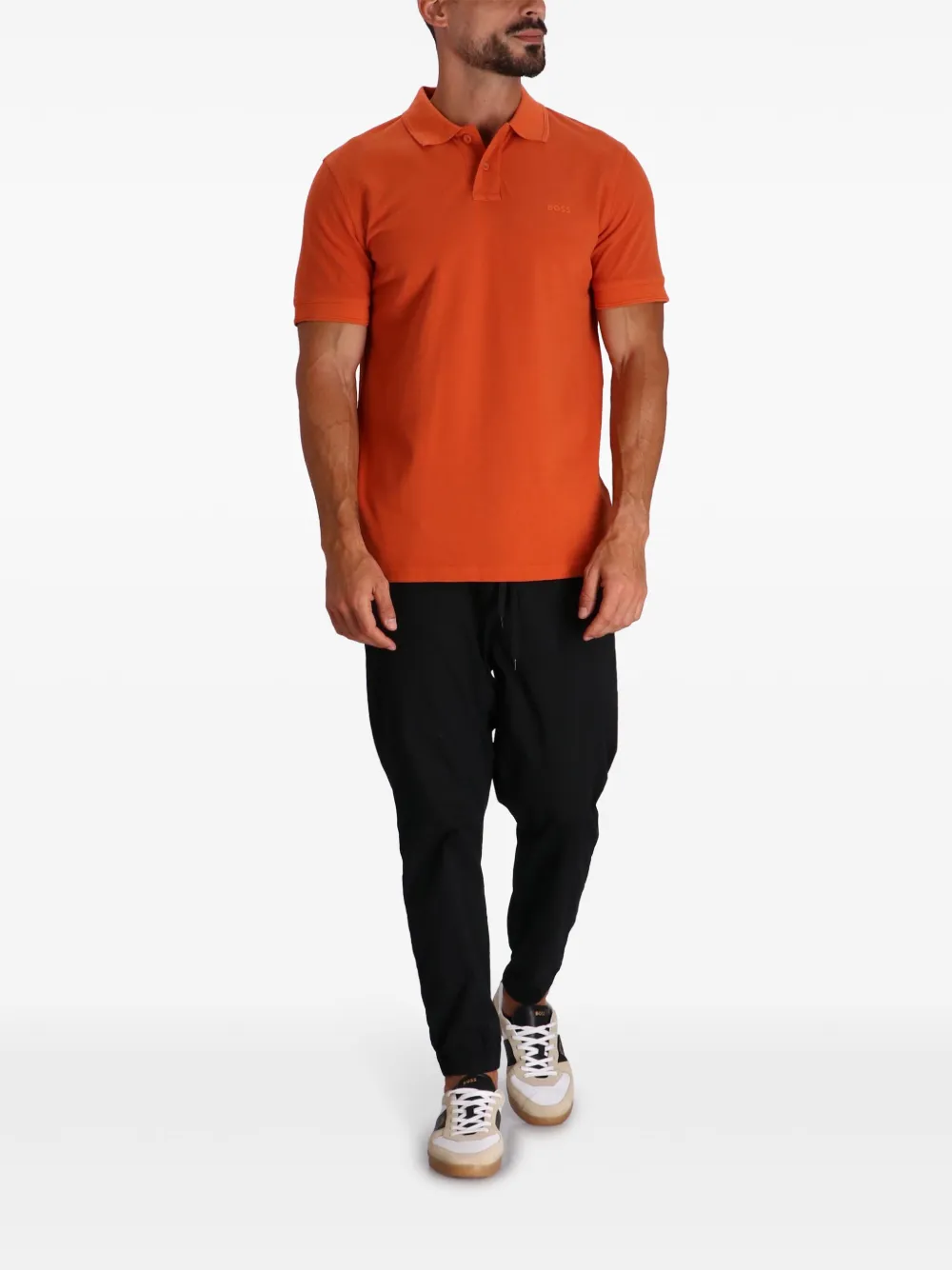 BOSS Piqué poloshirt - Oranje
