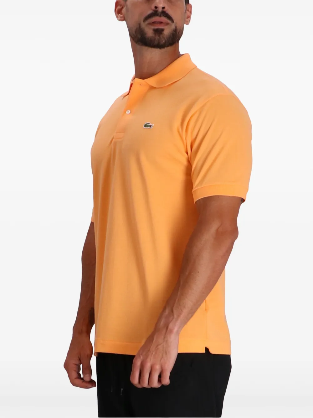 Lacoste crocodile patch Polo Shirt Orange FARFETCH