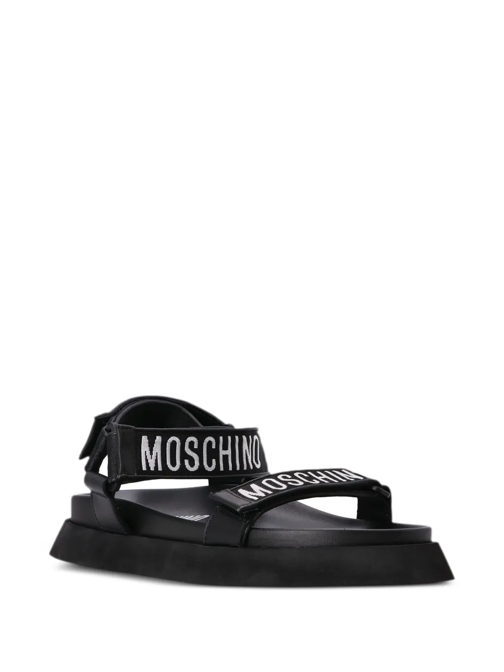 Moschino Sandalen met logoband - Zwart