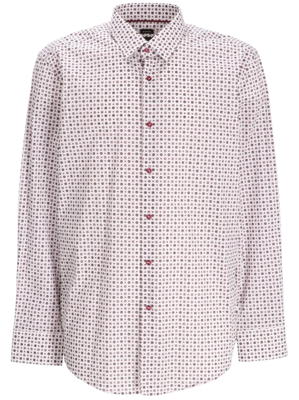 Hugo Boss Polka-dot Print Shirt In White
