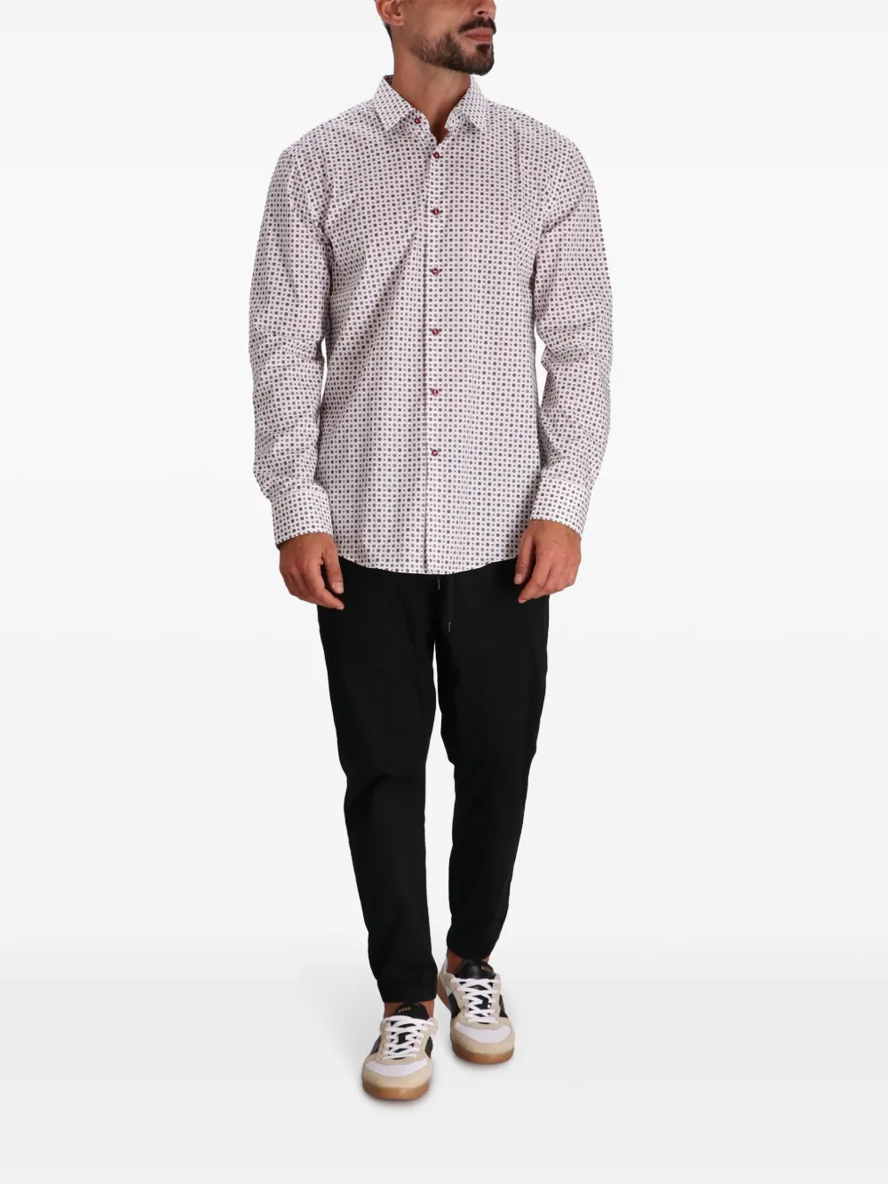 BOSS polka-dot print shirt - Wit