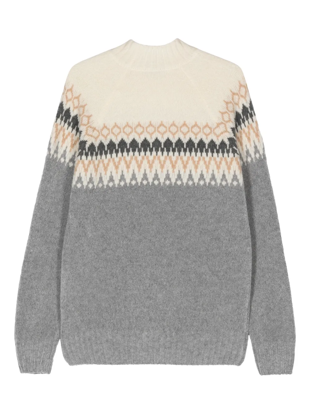 Fileria Trui met jacquard - Grijs