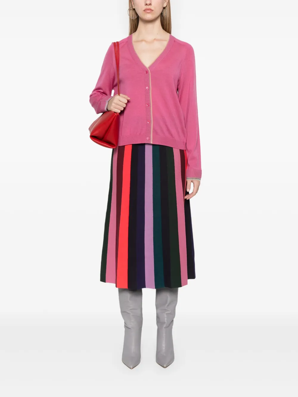 pspaulsmith PS Paul Smith Gestreepte midi-rok - Blauw