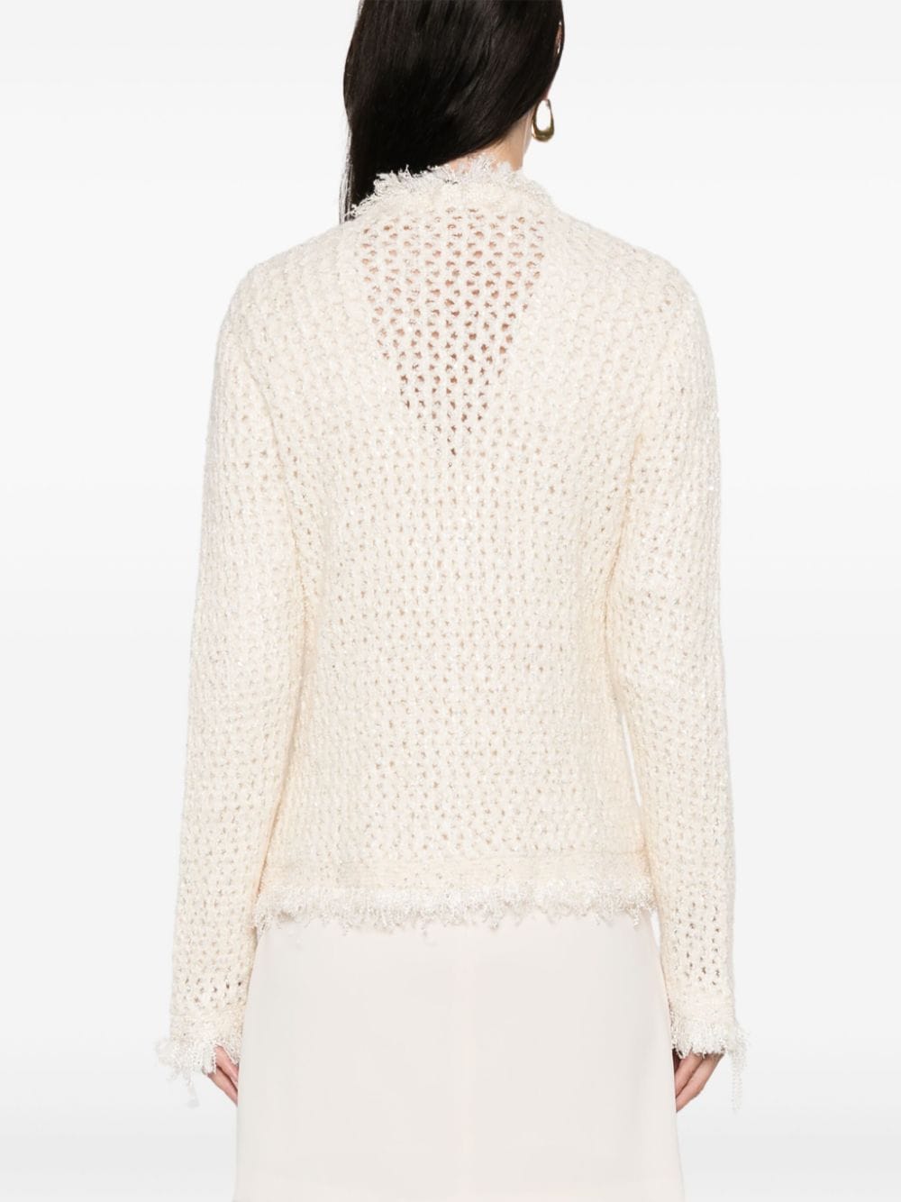 Shop Twinset Sequin-embellished Cardigan In Neutrals