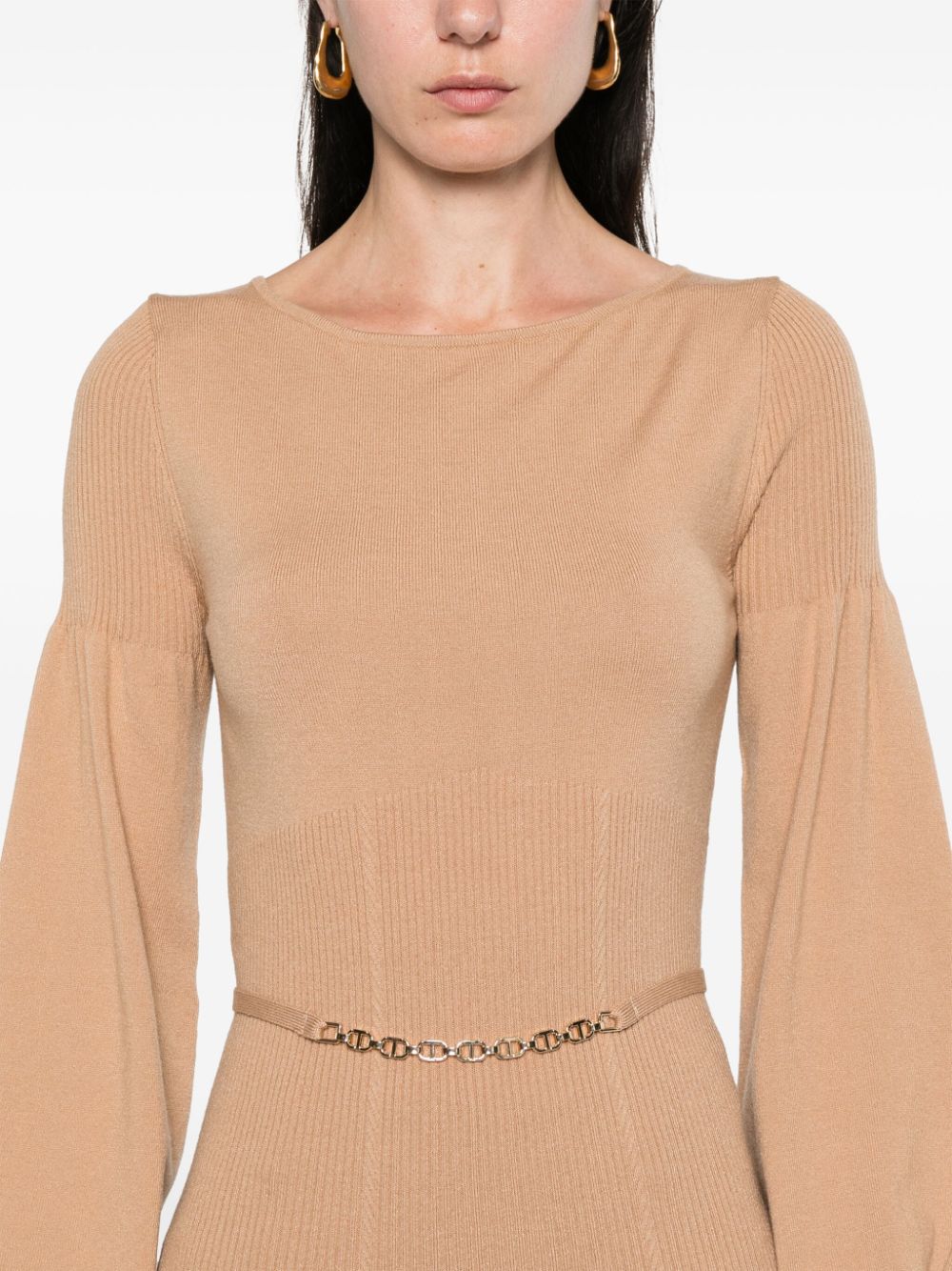 Shop Twinset Long-sleeve Sweater In Neutrals