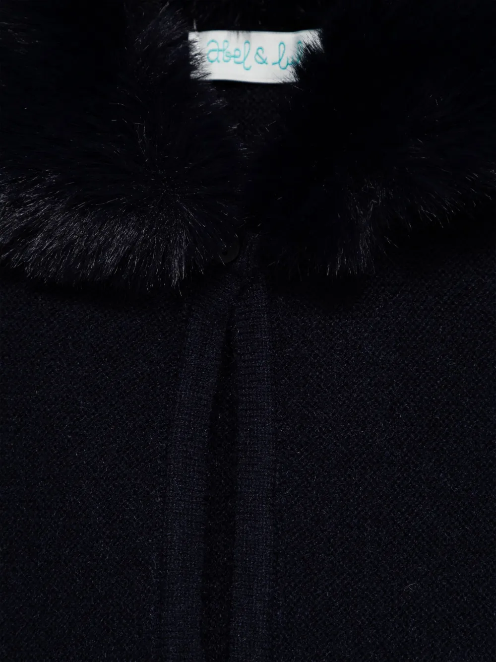 Shop Abel & Lula Faux-fur Collar Cardigan In Blue