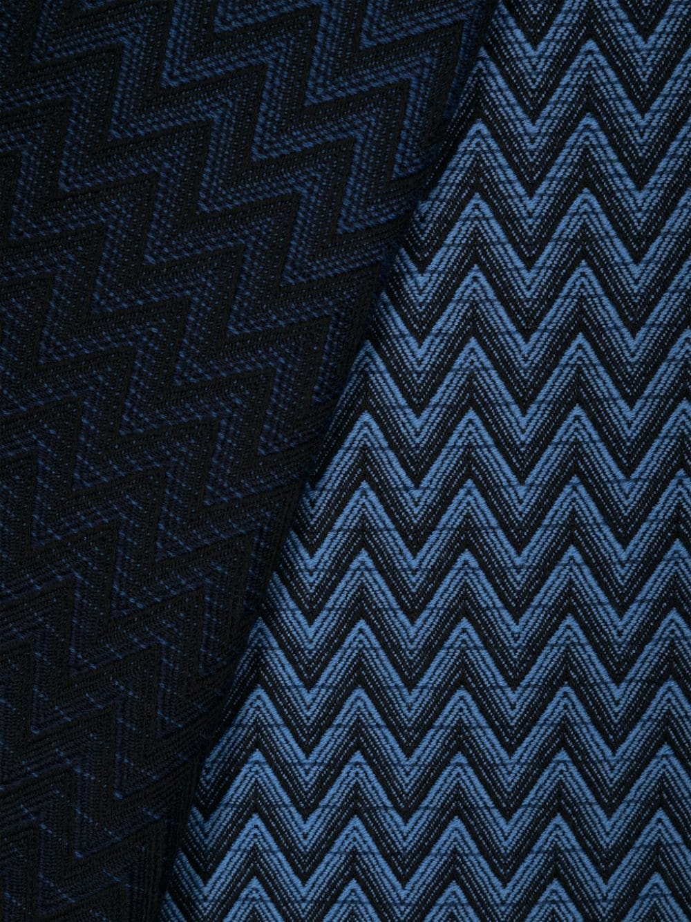 Shop Missoni Zigzag-woven Wool Scarf In Blue