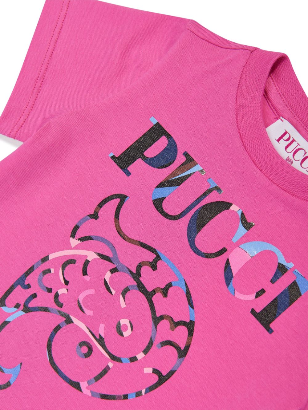 Shop Pucci Junior Logo-print T-shirt In Rosa