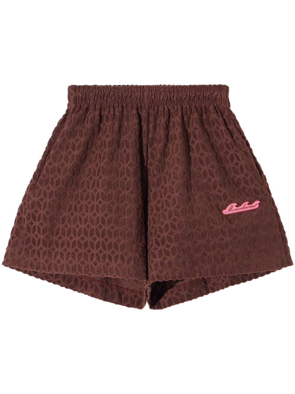 Shop Monochrome Logo Embroidered Mini Shorts In Brown