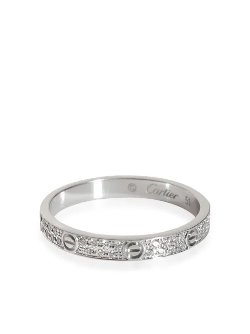 Bague en or blanc 18ct pavée de diamants - Cartier - Modalova
