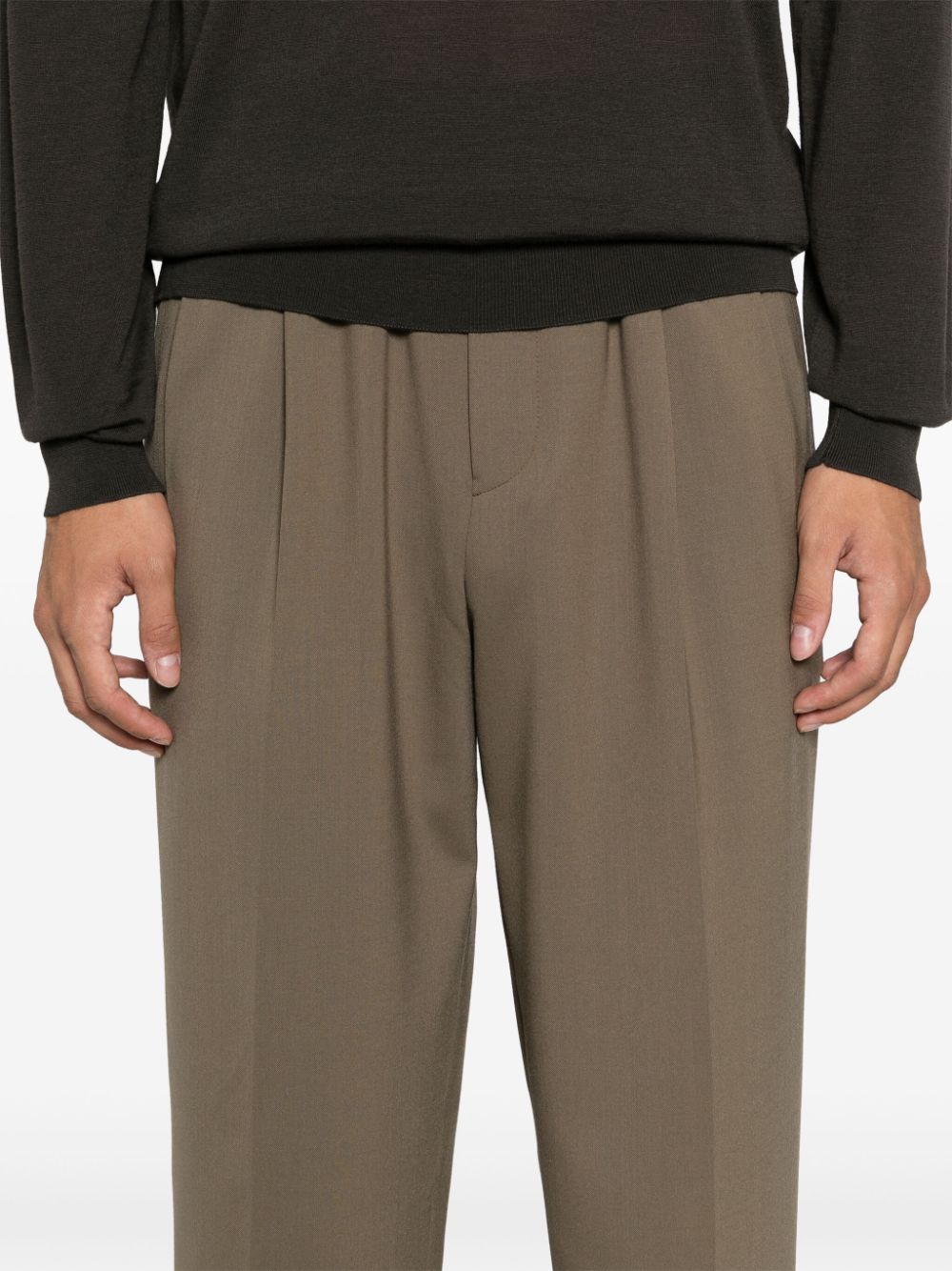 Shop Zegna Tailored Trousers In Neutrals