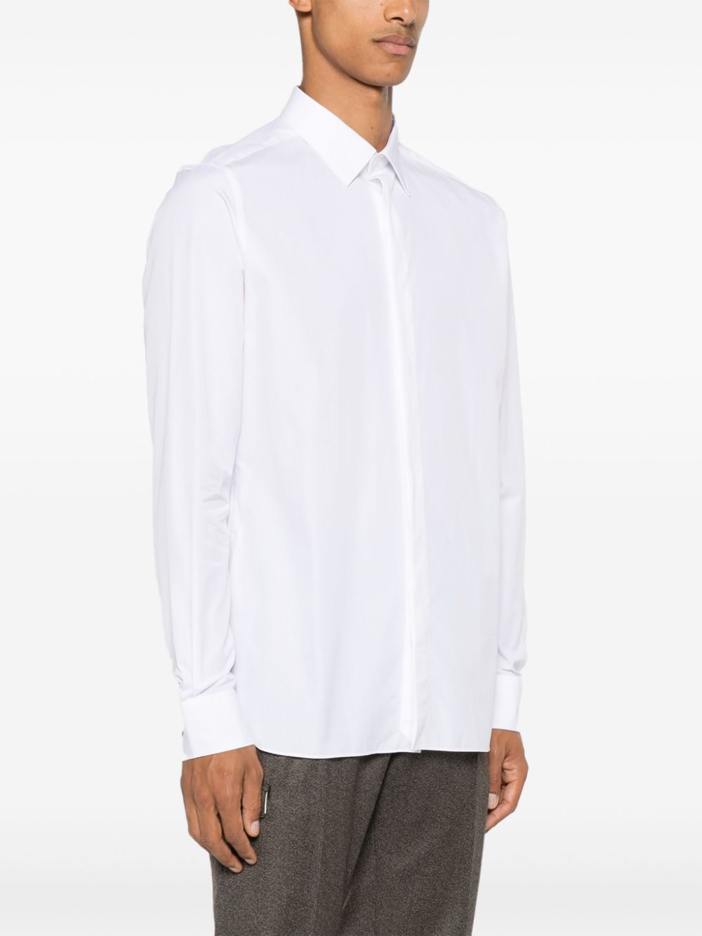 Shop Zegna Cotton Shirt In White