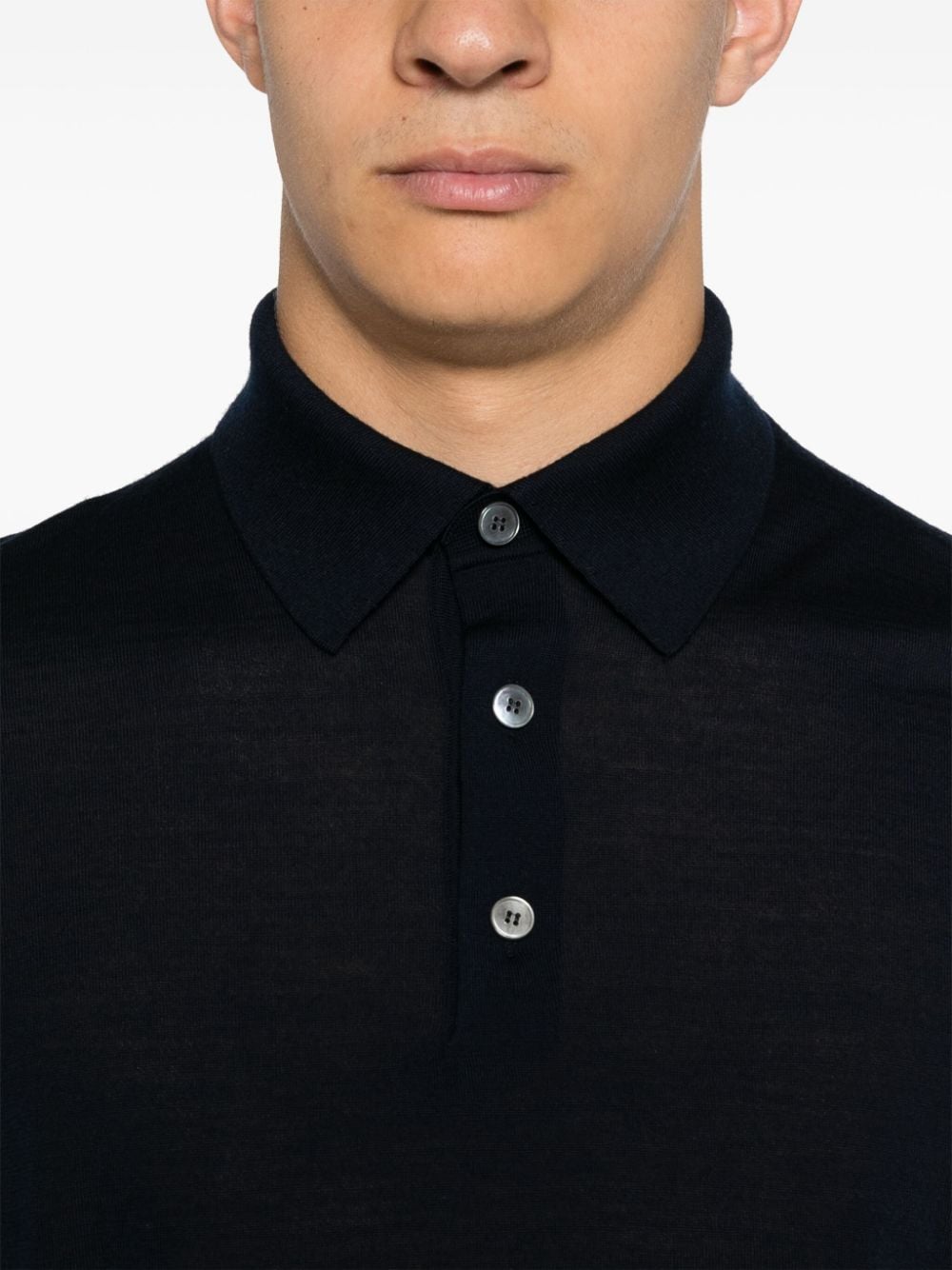 Shop Zegna Fine-knit Polo Shirt In Blue